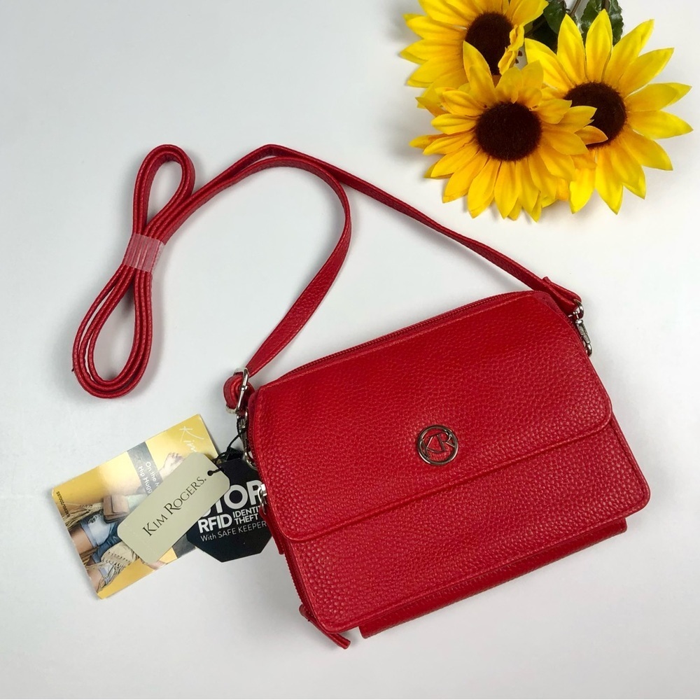 NWT Kim Rogers Red Compact Crossbody Bag